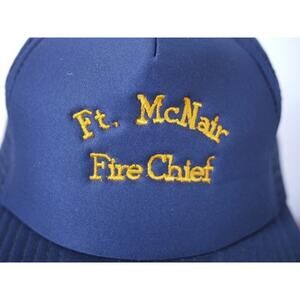 Vintage Fort McNair Fire Chief Embroidered Mesh Trucker Cap Hat One Size Adjust